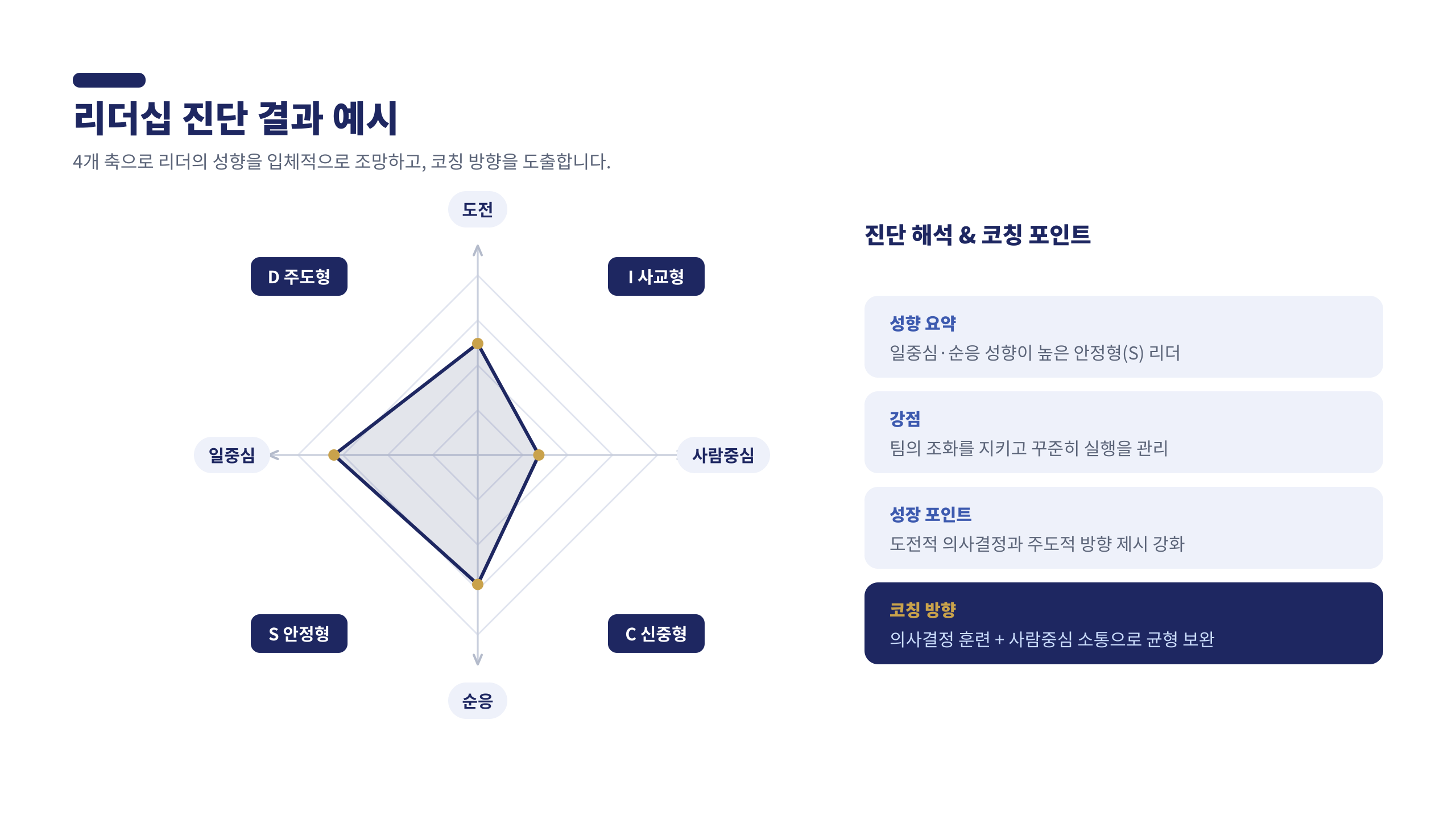 리더십 진단 결과 예시